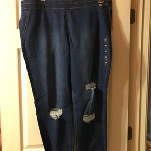 Hi waisted pull on ankle leggings